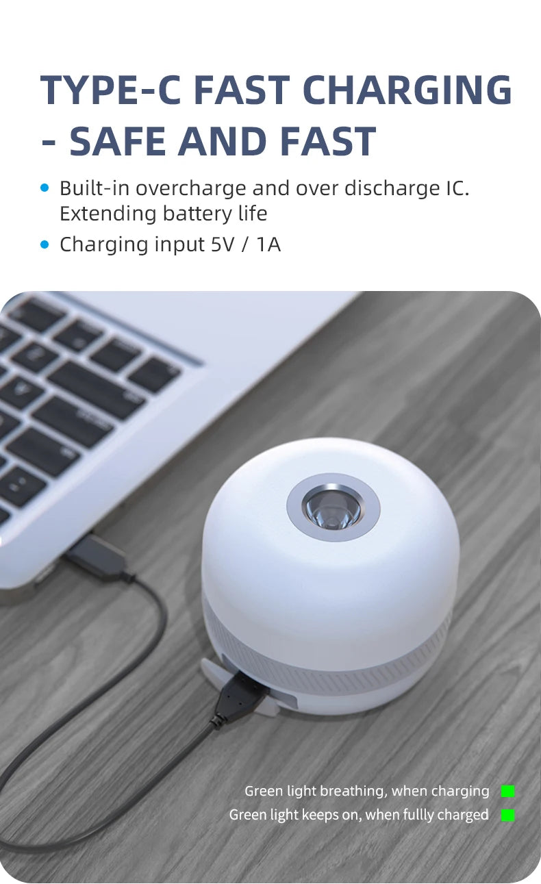 LV10 Outdoor LED Camping Flashlight 230 Hours Rechargeable Camping Lantern with Magnet Lighting Fixture Portable Emergency Light