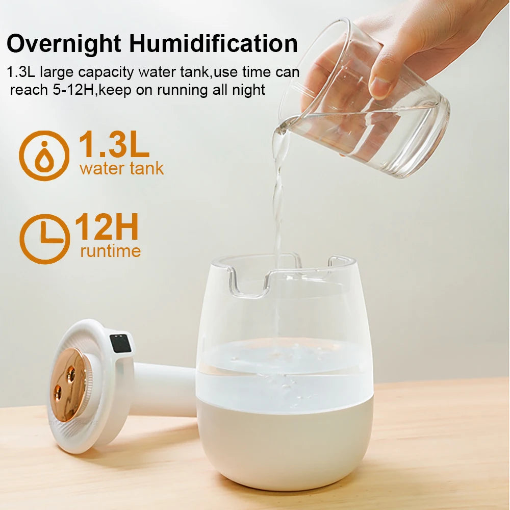 Air Humidifier Large Capacity USB Double Spray Humidifier Dual Spray Port Humidifier Desktop USB Mist Maker for Home Room Office