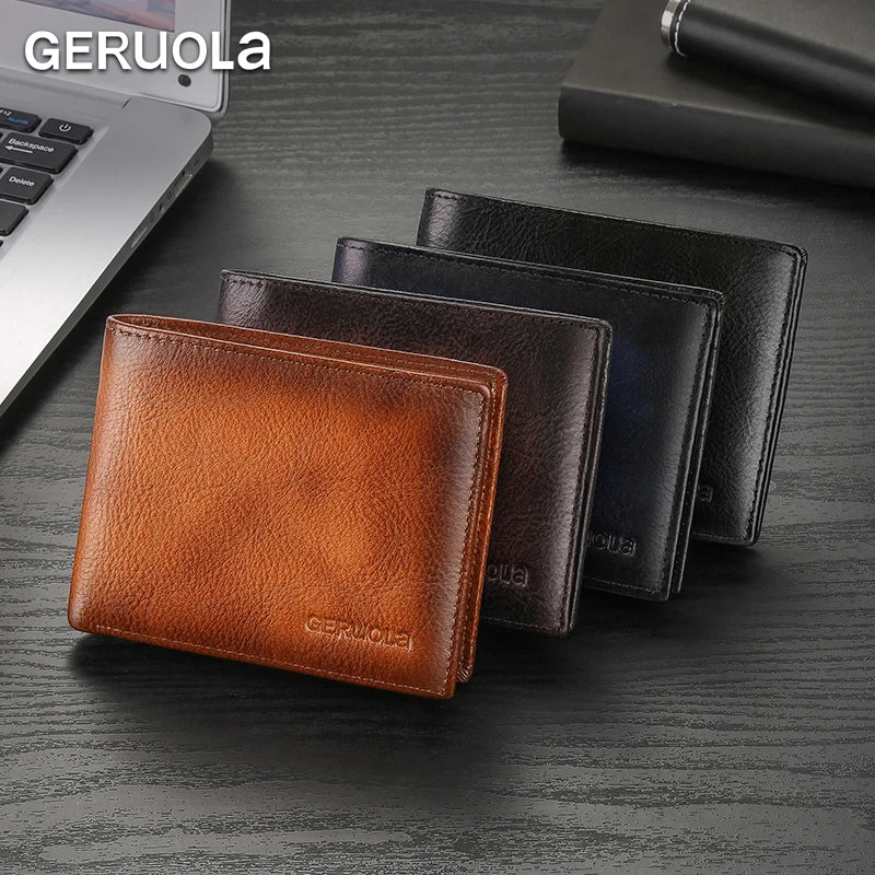 2526 Bestseller Short-style wallet crafted from genuine top-grain cowhide leather Features RFID blocking technology Card slot de