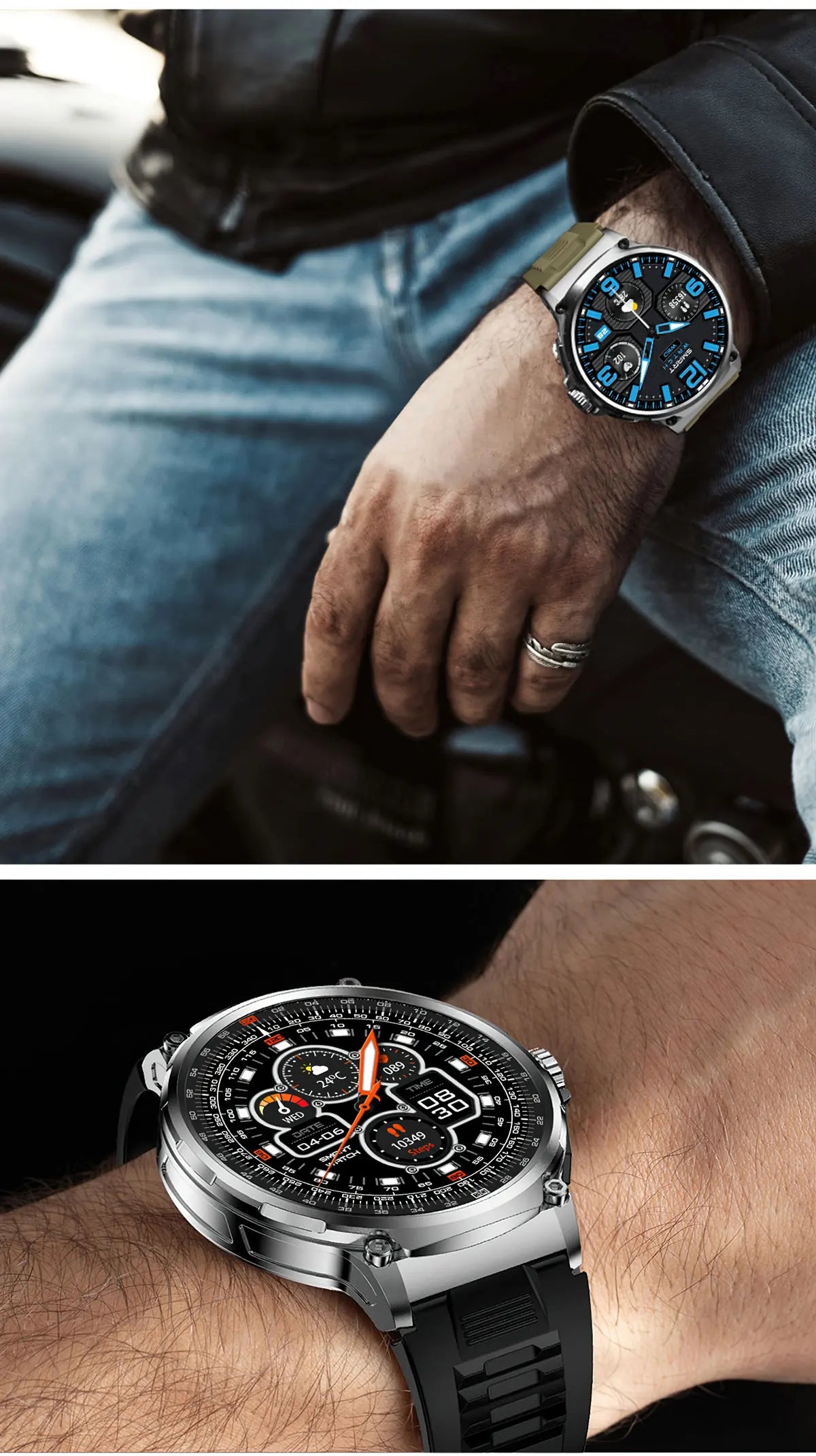 2026 New 1.85-inch ultra AMOLED smartwatch, GPS track, HD Bluetooth call; 710 mah large battery 400+ dial, suitable High end men