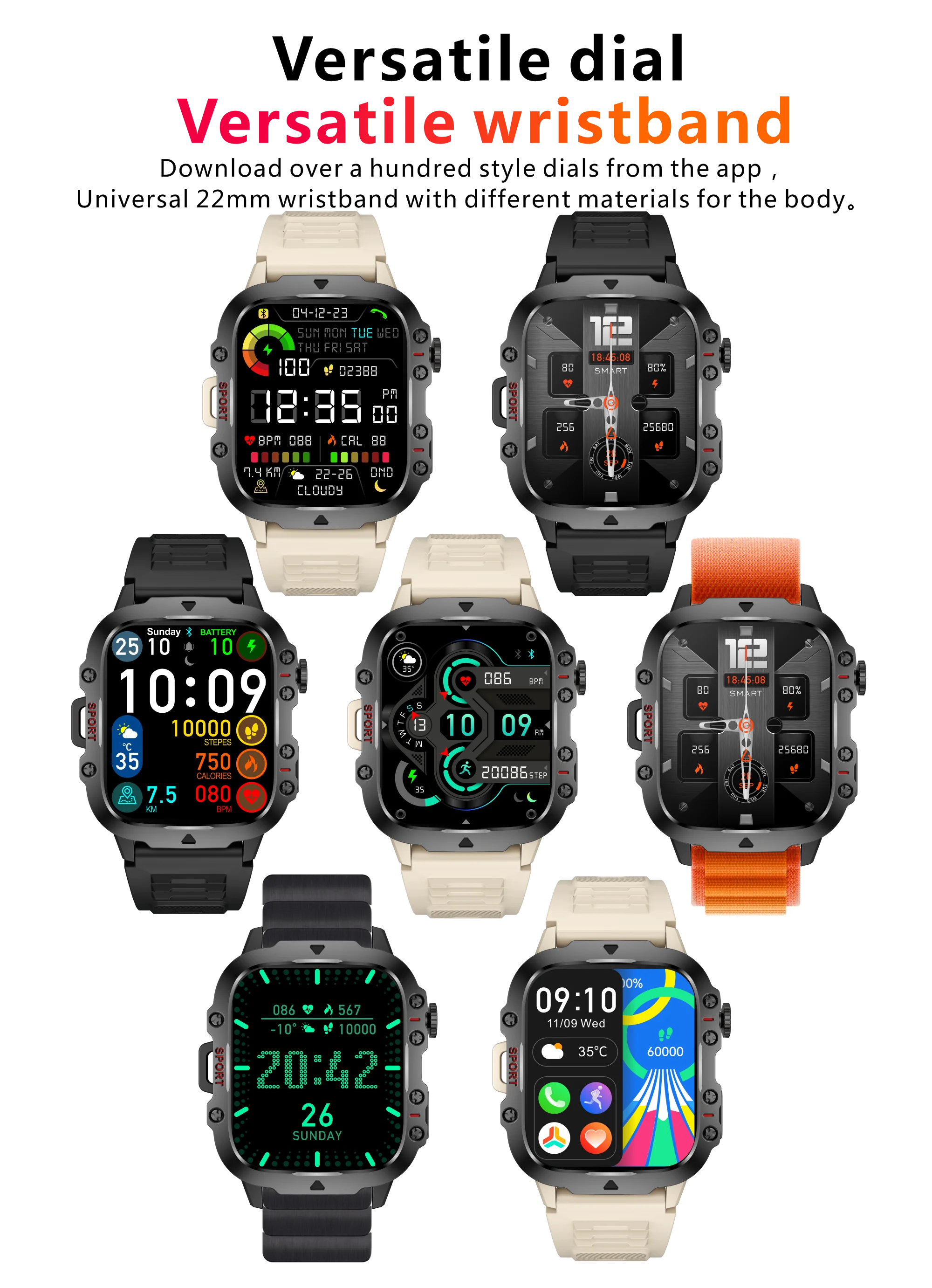 Military GPS Tracker SmartWatch Men 5ATM Outdoor Sports Fitness Tracker Health Monitor 1.96 BT Call Smartwatch For IOS Android