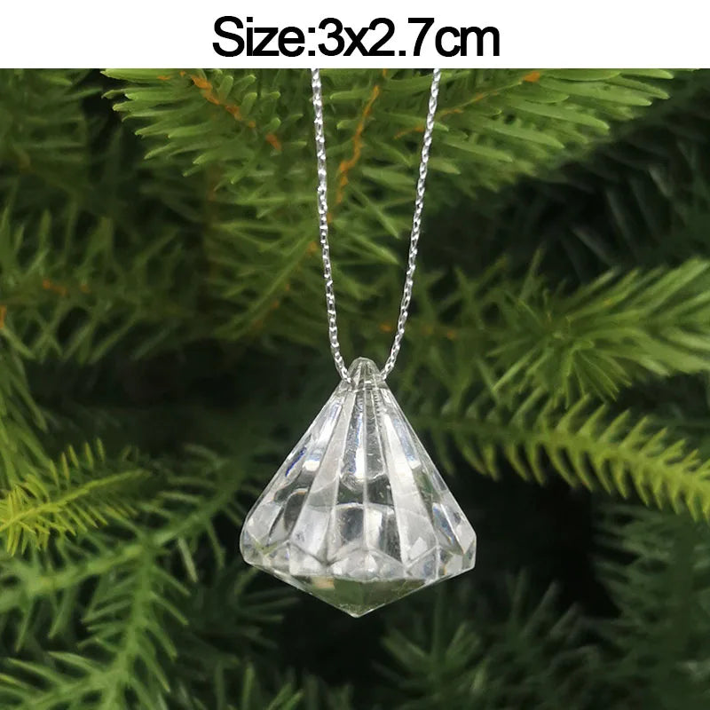 5pcs Christmas Home Decorations Crystal Acrylic Ornaments Snowflake Elk Xmas Tree Hanging Pendants Navidad 2025 New Year Gift