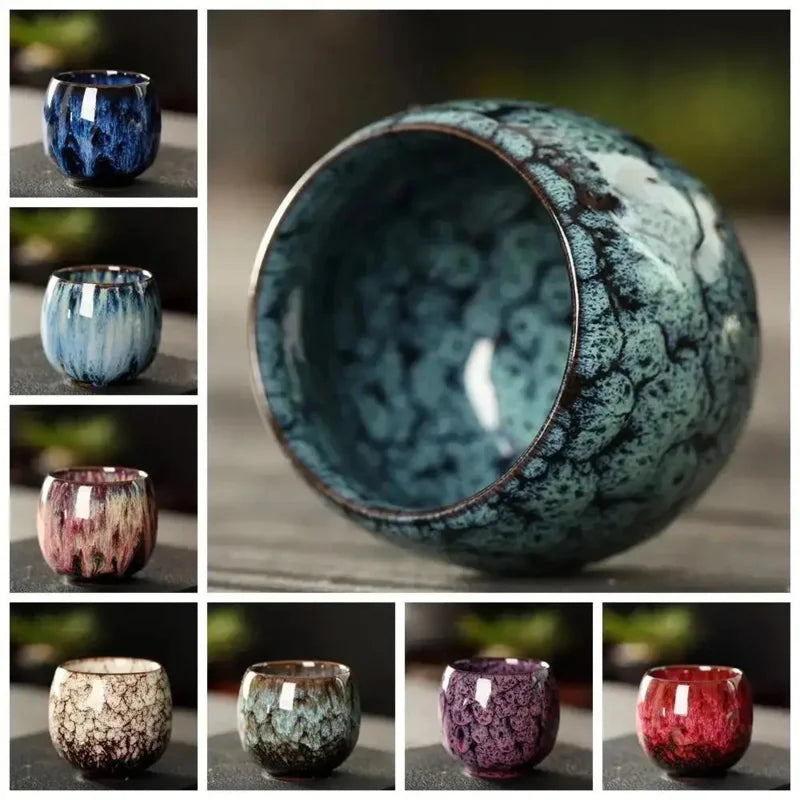 1/5pc Colorful Reactive Glaze Ceramic Coffee Mug 170ml Ceramic Espresso Tea Cup Home Office Lacquered Water Cups Drinkware