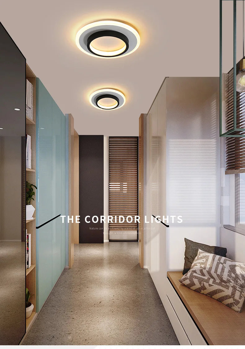MARPOU Modern LED Ceiling Lamp 3 Color Temperature Baked Enamel Hallway Lamps Balcony Lights Bedroom Living Room 90V-260V