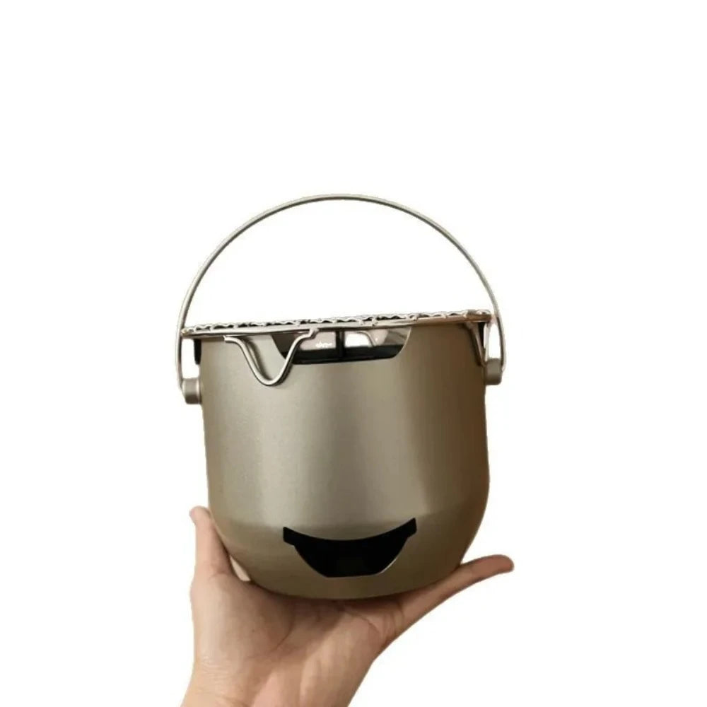Portable Stainless Steel Charcoal Grill, Mini BBQ Stove, Outdoor & Household Barbecue Cooker for Camping Picnic
