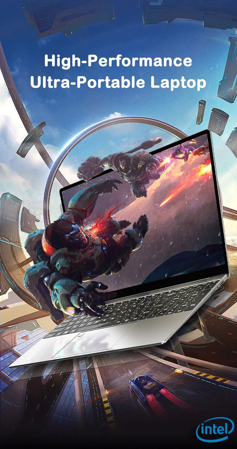 Ultra Slim Laptop 14.1" 16GB RAM 2TB SSD Notebook Windows 11 Pro 1920*1080 Display Office Study Computer PC Intel N3700