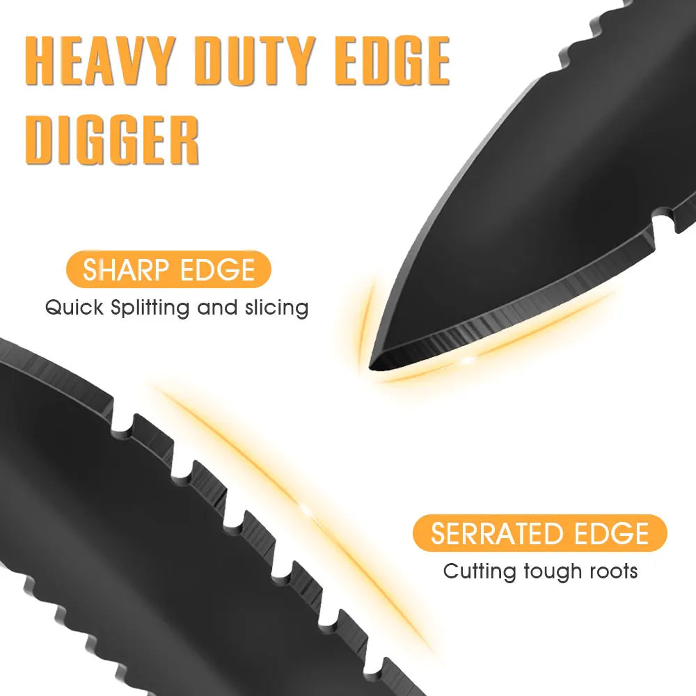 Metal Detector Shovel Double Serrated Edge Digger Portable Camping Hiking Traveling Multifunctional Outdoor Garden Tool Shovel