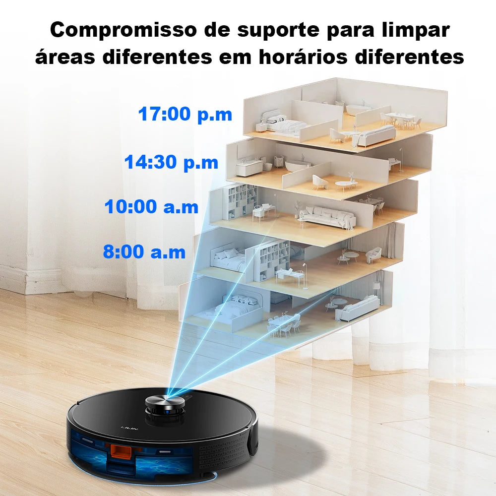 Robot Vacuum Cleaner Liectroux/Lilin X6, LDS Lidar Laser System,6500Pa,Multi-Floor Maps,Y Shape Wet Mop,Multilingual Voice