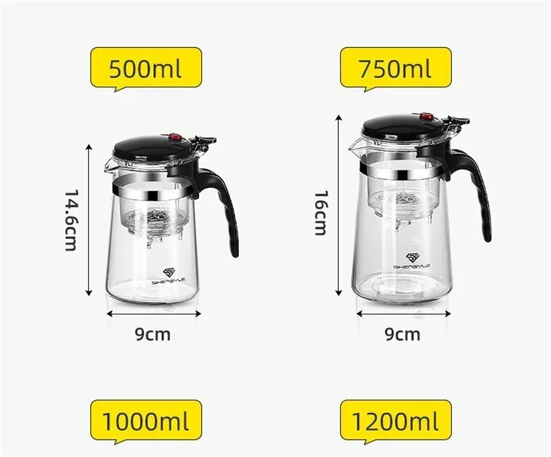 500ml-1800ml  Glass Teapot  Borosilicate Glass Split Type Teapot Heat Resistant Glass Teapot Tea Part Gift Idea Household