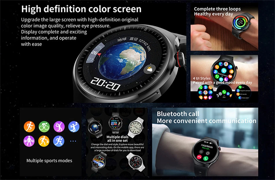 2025 New Bluetooth Call Smart Watch Men For Xiaomi IP68 Waterproof GPS Sports  AMOLED HD Large Screen Heart Rate NFC Watch Gift