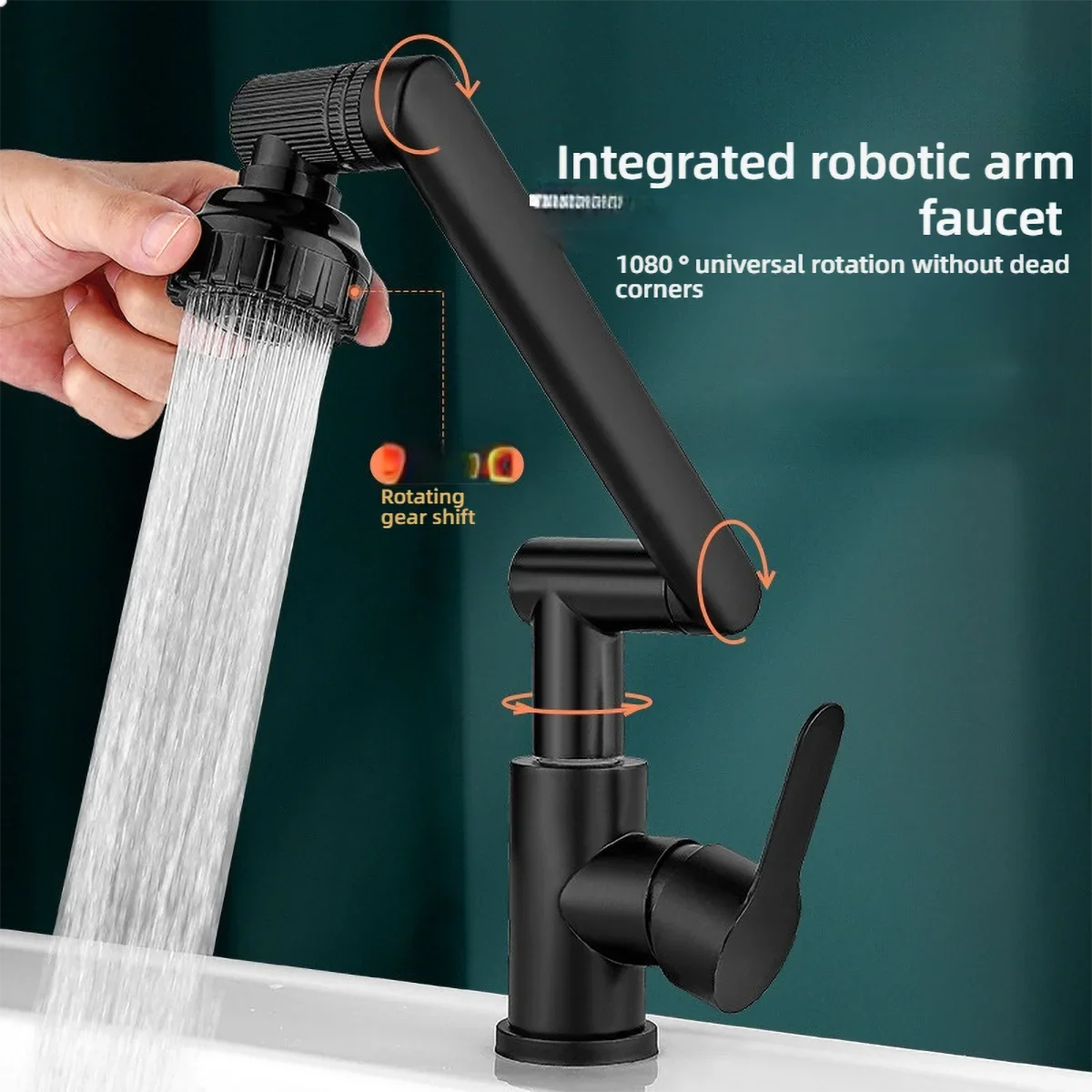 1080° Swivel Kitchen Sink Faucet Bathroom Sink Faucet Basin Faucet Multifunction Cold and Hot Water Tap