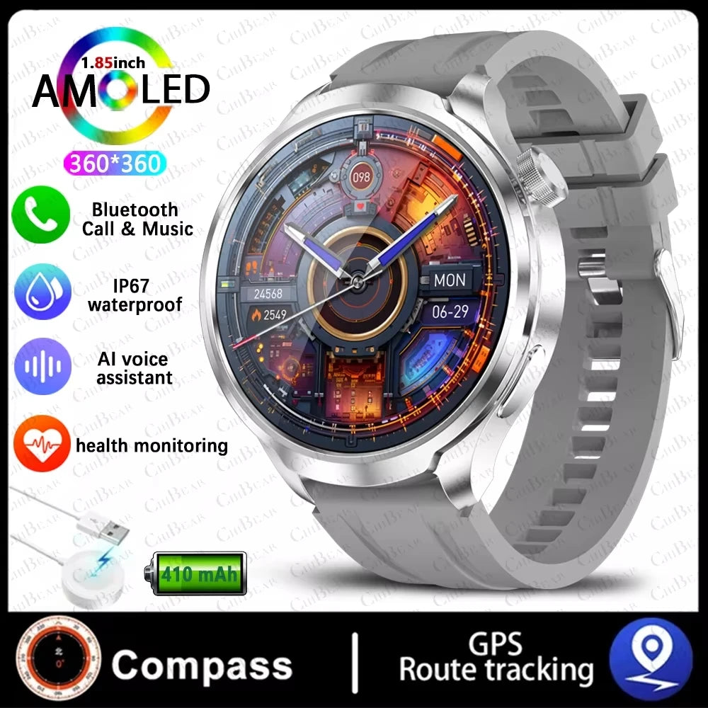 2025 New Bluetooth Call Smart Watch Men For Xiaomi IP68 Waterproof GPS Sports  AMOLED HD Large Screen Heart Rate NFC Watch Gift