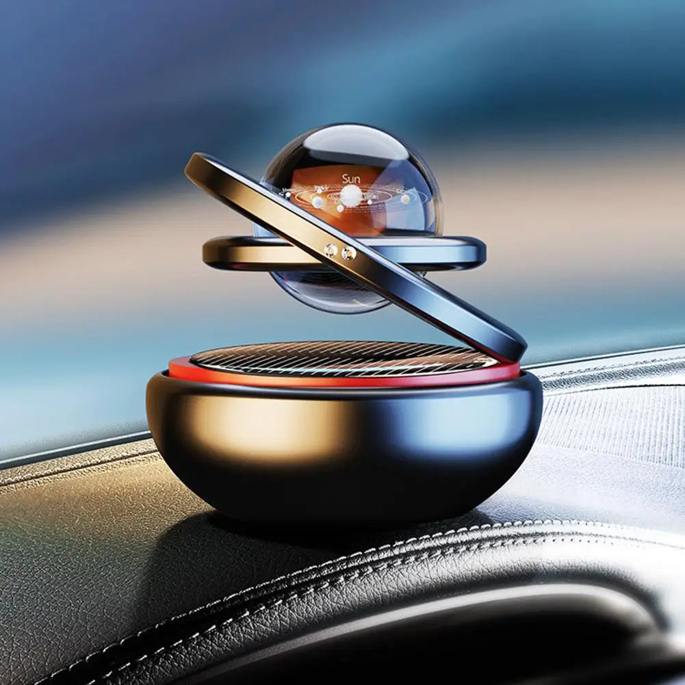 Car Solar Aromatherapy Ornaments Double Suspended Crystal Ball Rotating Aromatherapy Perfume For Home Car  Decor