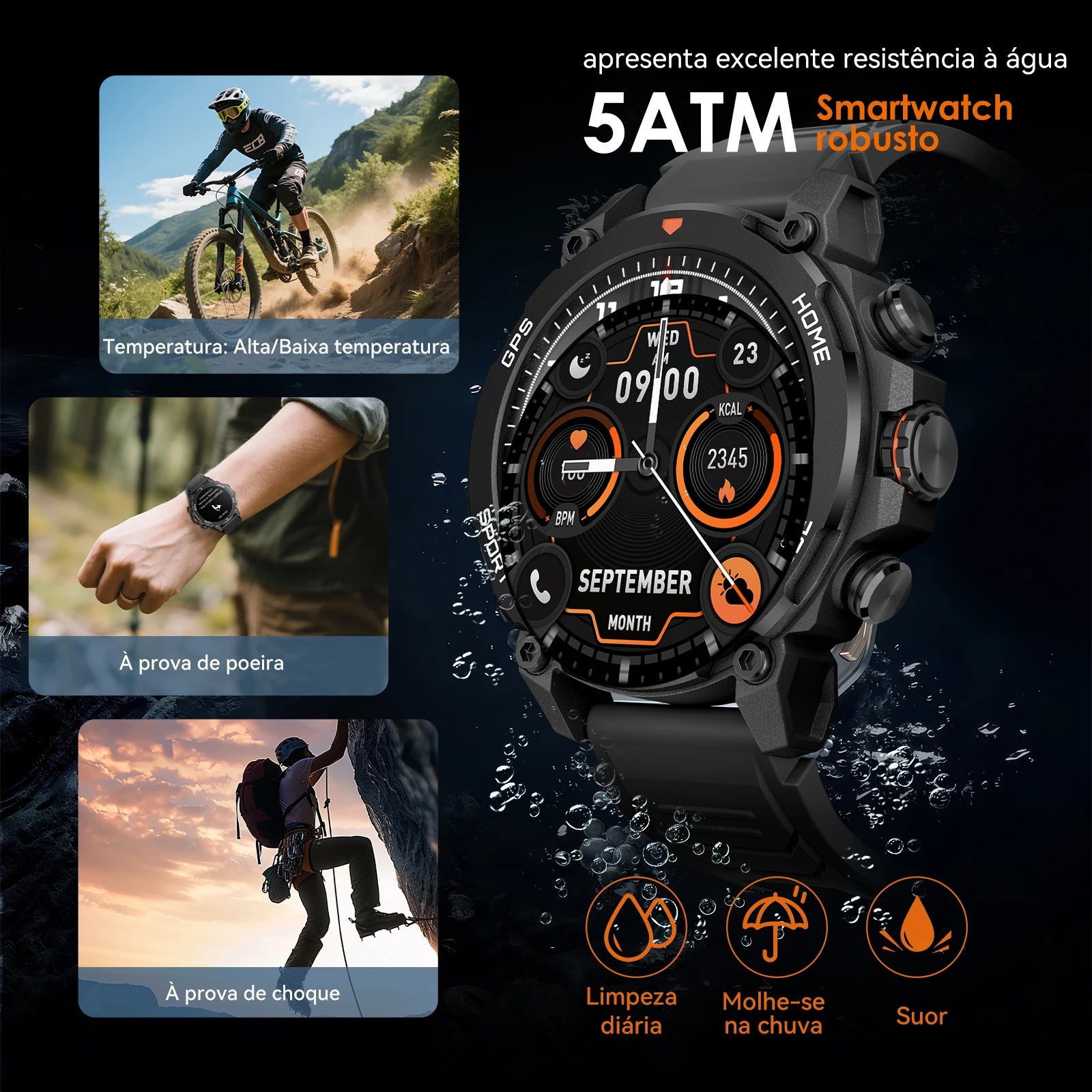 AURAFIT Reloj Hombre GPS SmartWatch 1.43 HD AMOLED GPS Integrated Telephone Llamades Deportes Smartwatch for hombres
