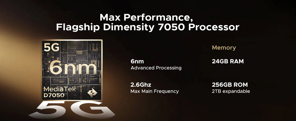 DOOGEE V Max S 5G Rugged Phone 6.58" Dual Camping Lights 24GB(8+16) 256GB 22000mAh Large Battery 108MP AI Main Camera Smartphone