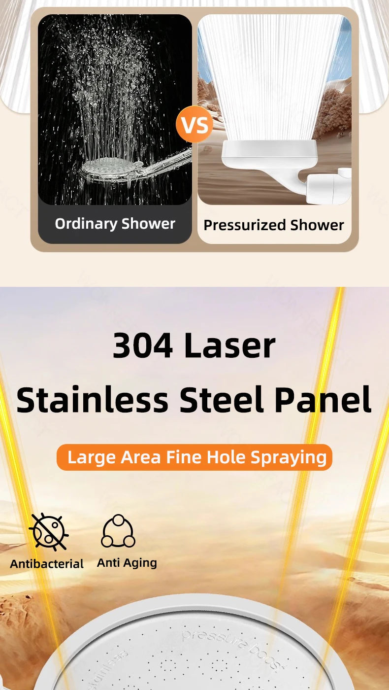 High Pressure Shower Head With One-key Stop Button Adjustable Water Saving Handheld Showerhead Universal Bathroom Spray Nozzle