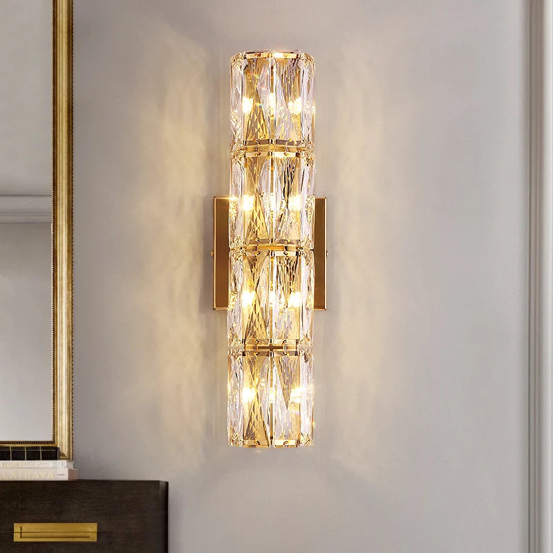 Light Luxury Crystal Wall Lamp Creative Villa Living Room TV Background Wall Lamp Network Red Modeling wall Bedroom Bedside Lamp