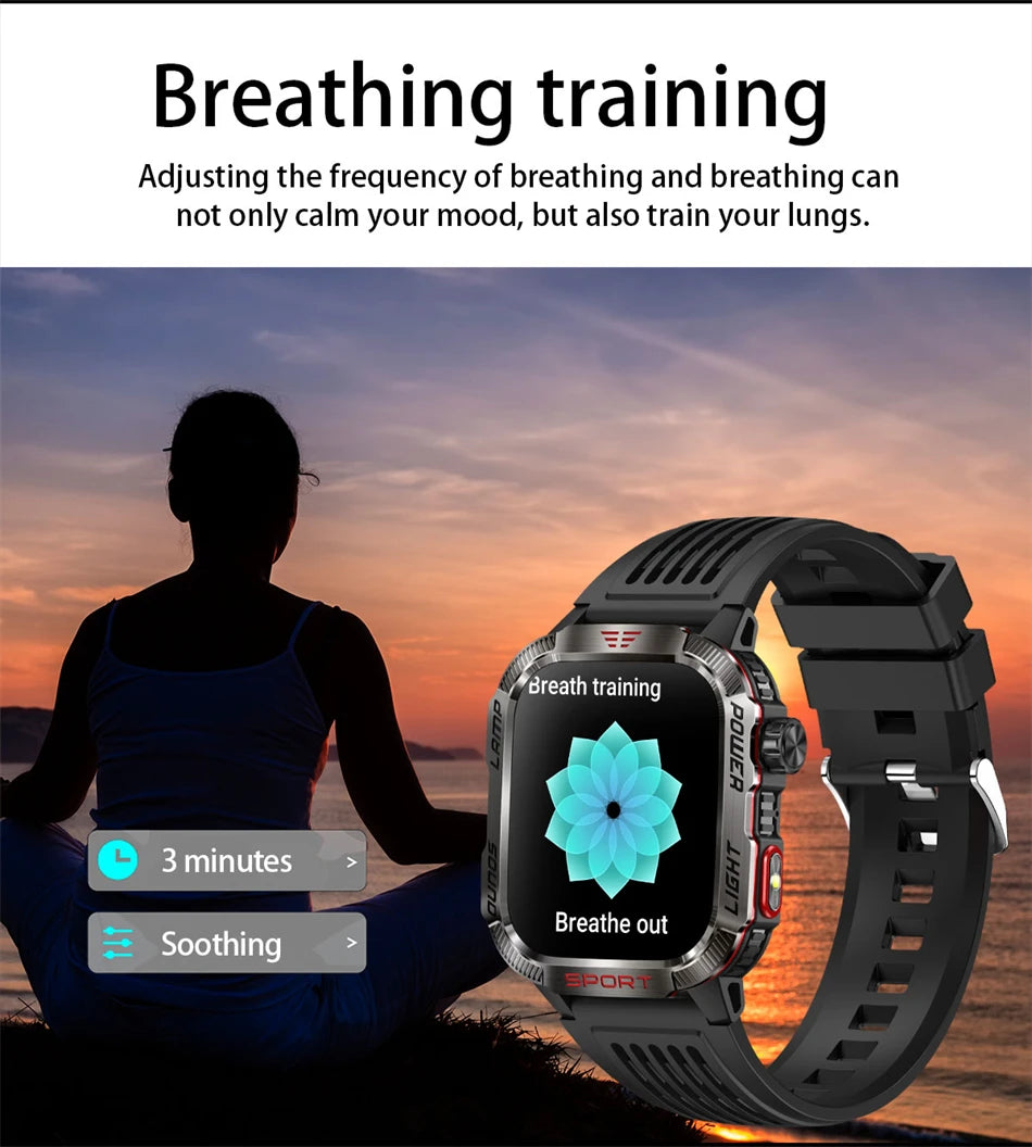New Military GPS Smart Watch Men Flashlight Compass Waterproof 600mAh Battery Outdoor Sport Tracker Bluetooth Call Smartwatch
