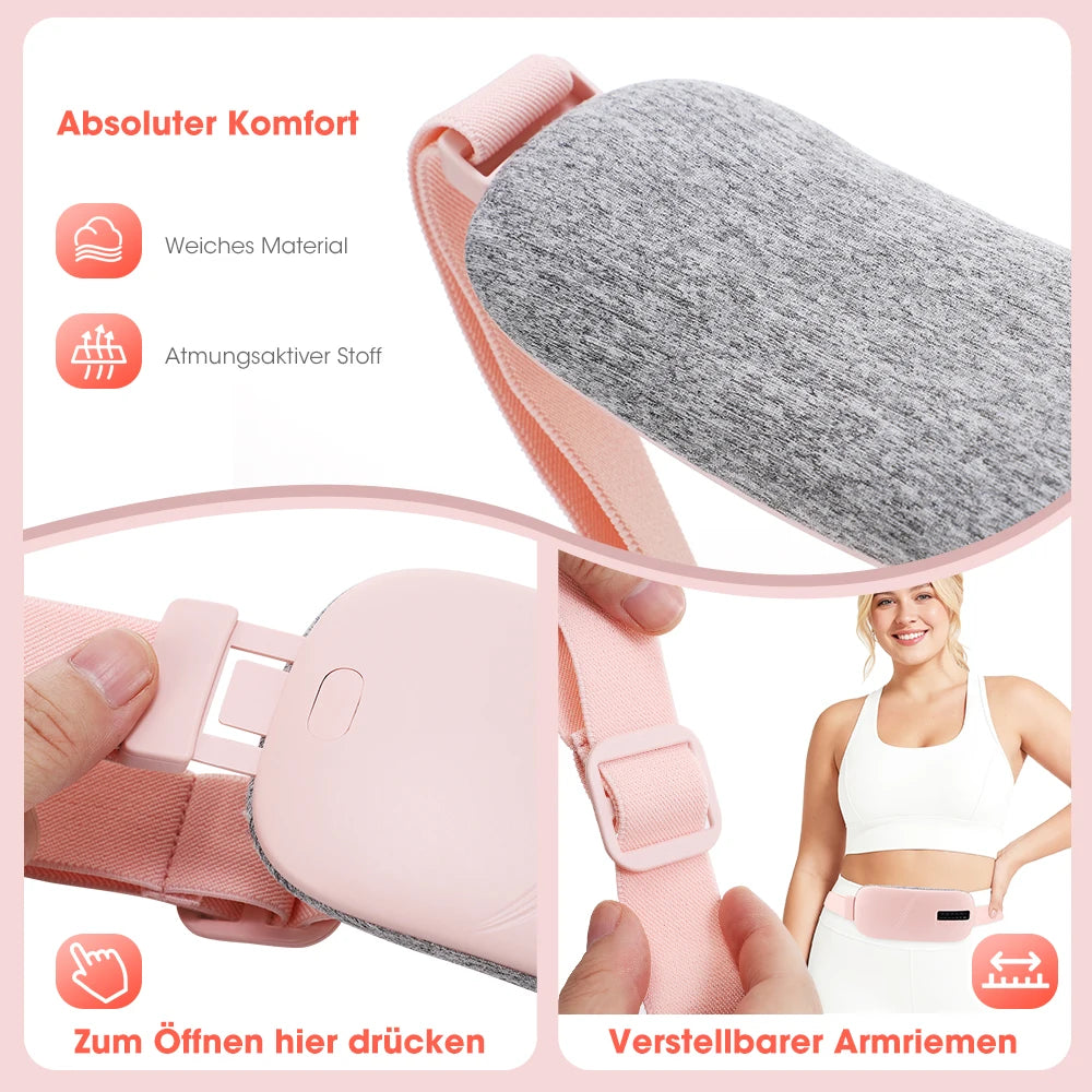 Women's Intelligent Menstrual Heating Belt 5-Speed Heat 4-Speed Vibration Massage Womb Warmer Nuangongbao Period Relief Waist Mat
