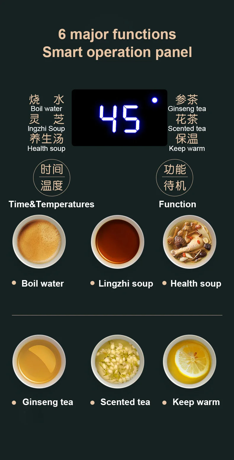 Health Pot Multifunction Electric Kettle With Temperature Control Water Boiler 600ml Mini Electric Kettle Smart Portable Tea Pot
