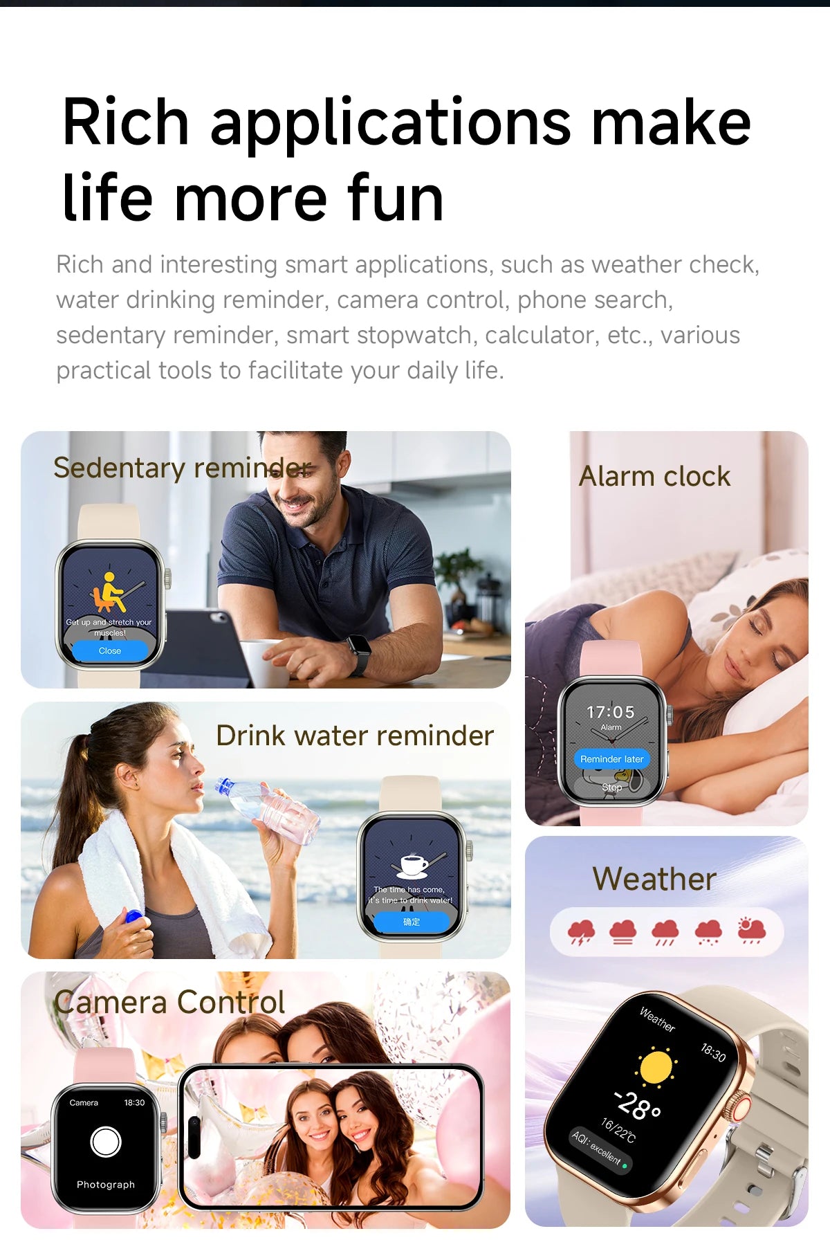 NEW Electronics Smartwatch 2.01"HD Screen Heart Rate Monitoring Bluetooth Call Multi-Sport Modes Watch for Women Men Gift Choice