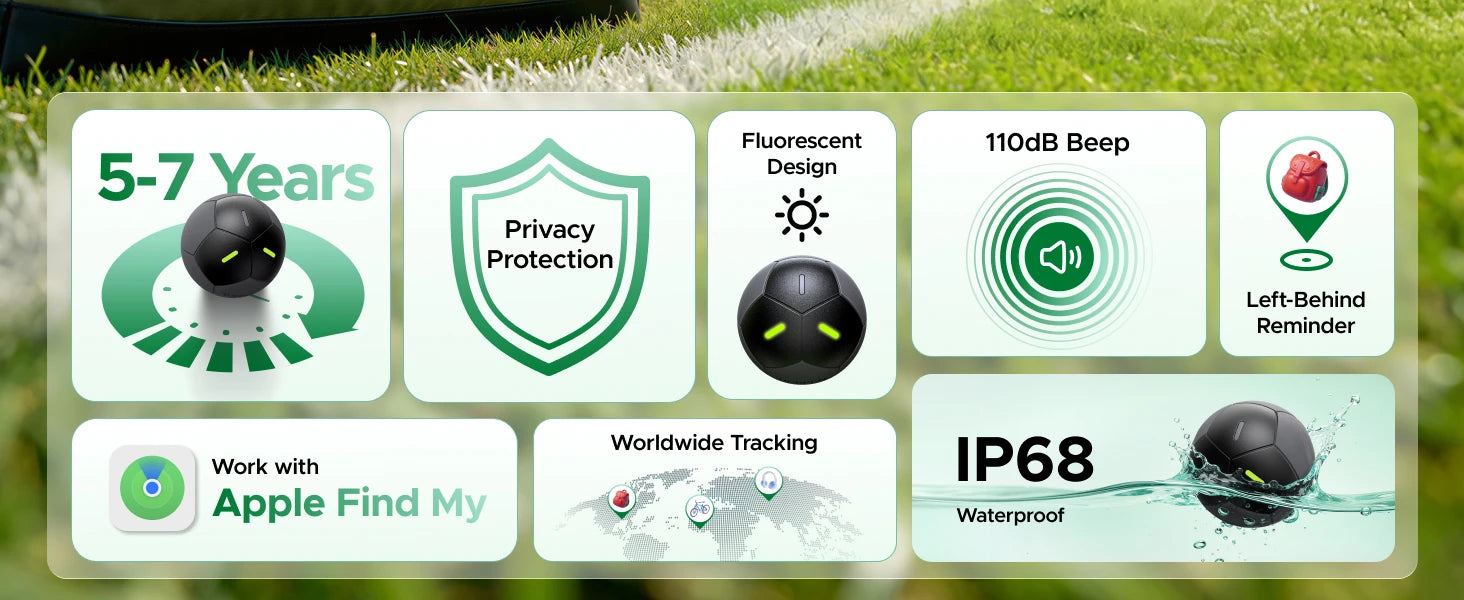 【Soccer-Shaped Design】UGREEN FineTrack Smart Finder Tracker for iOS Apple Find My | 5-Year Battery Life | IP68 Waterproof