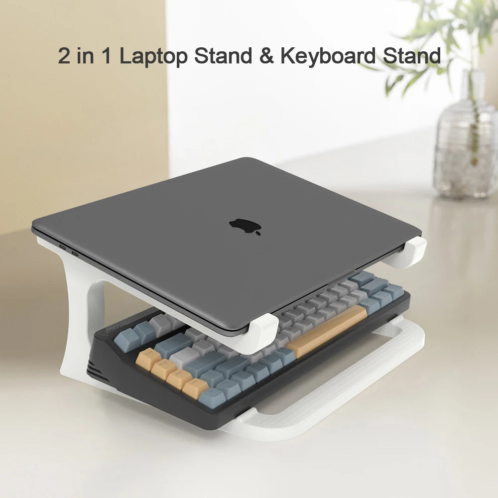 Ergonomic laptop stand with keyboard stand - portable desktop lift, suitable for MacBook, PC, tablet - sturdy