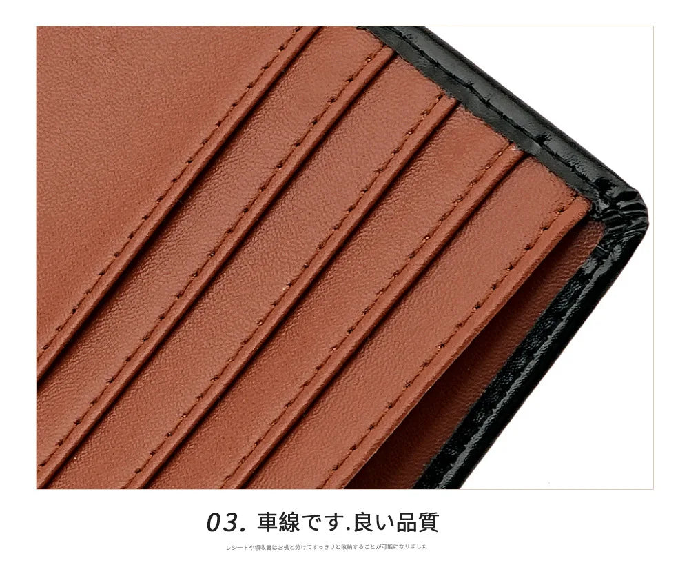 New Genuine Leather Men's Wallet Japanese Style Short Cowhide Multi-card Slot Coin Purse Wallets