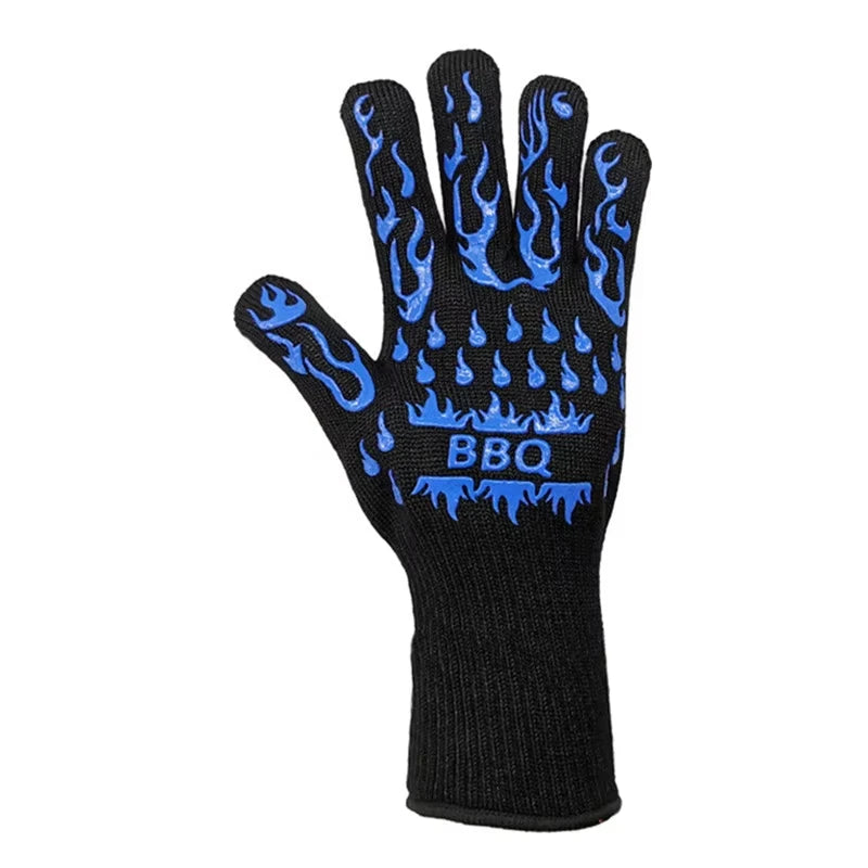 One Piece BBQ Gloves High Temperature Resistance Oven Mitts 500 800 Degrees Fireproof Barbecue Heat Insulation Microwave Gloves