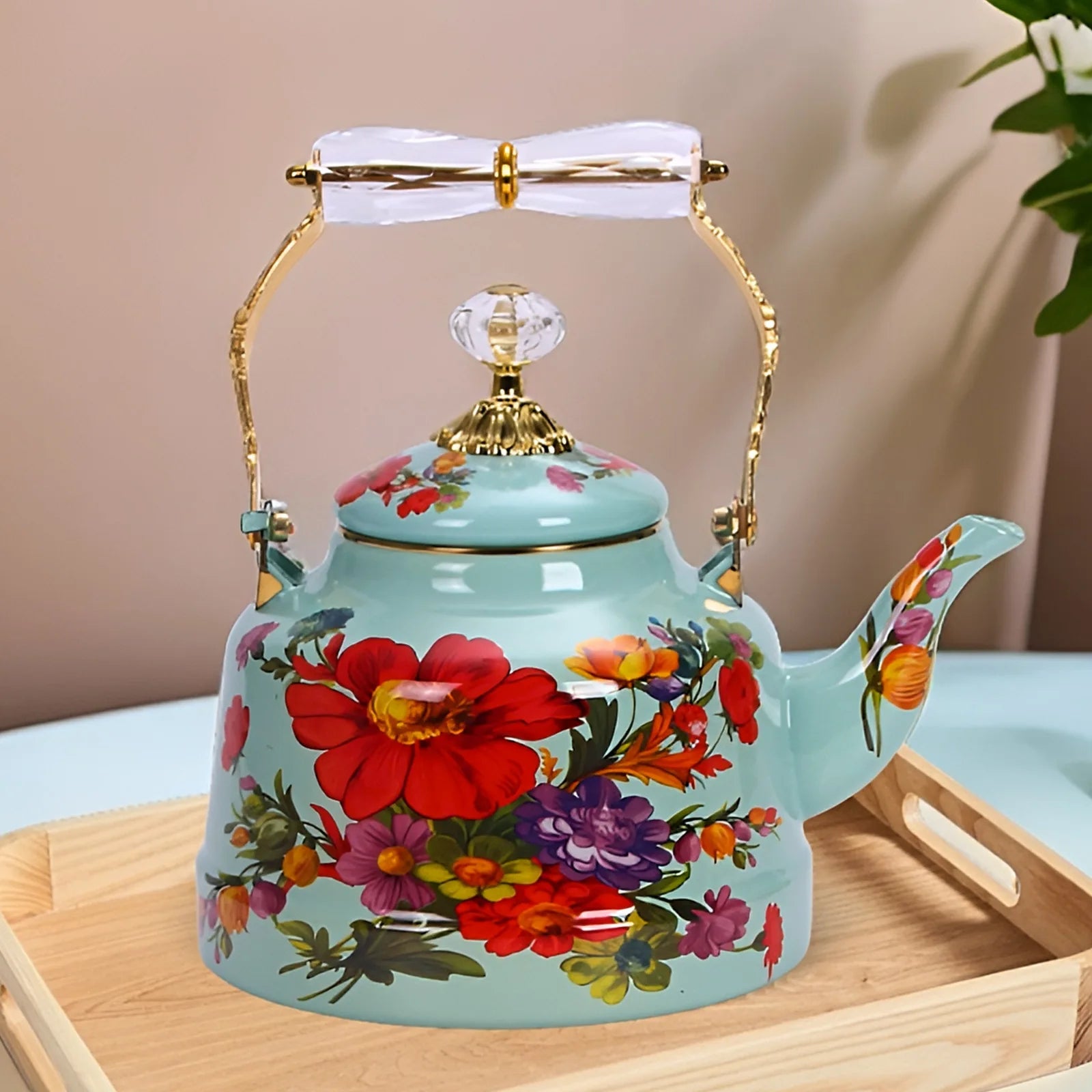 Enamel Kettle Make Tea Make Coffee Hot Milk Home Restaurant Kitchen Cookware Enamel Water Kettle