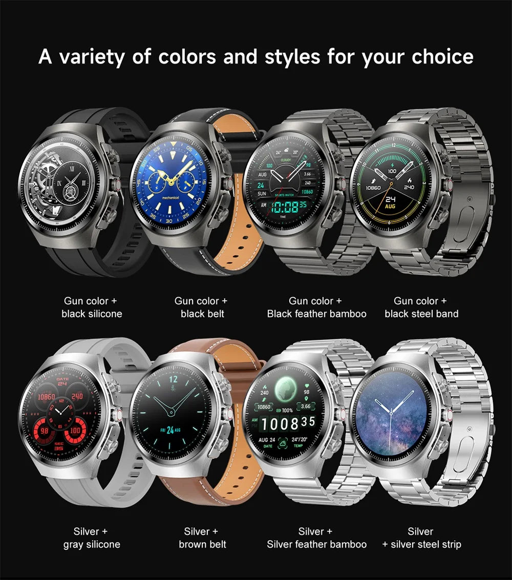 Music Smartwatch With Built-in Headphones Heart Rate Health Monitor 1.43-inch AMOLED HD Screen Men's Watch Women Sports Modes
