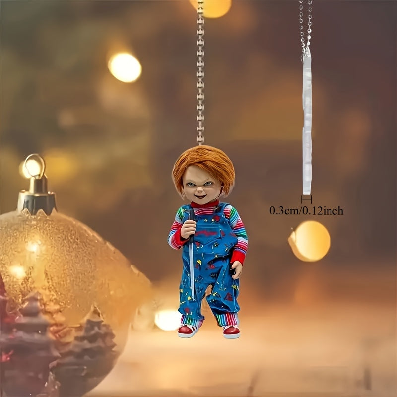 2D Flat Fun Halloween Jungle Acrylic Keychain – 2D Design for Bag & Car Rearview Mirror Decoration